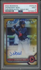 2022 Bowman Chrome Jhonkensy Noel Gold Refractor Rookie Auto #37/50 PSA 9 (MINT)