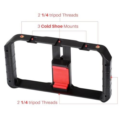 U Rig Pro Video Rig für iPhone, Handy Stabilisator Rig mit Triple Cold Shoe Mount... - Bild 3 von 8