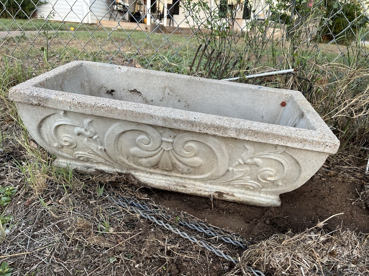 1950s Vintage French Fleur-de-lis Cement Planter several in 2