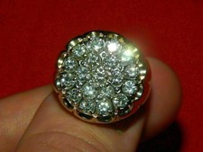 1 Ct Men's Round Lab-Created Diamond Cluster Wedding Ring 14K Yellow Gold Finish