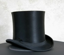 HAUT de FORME,ancien chapeau haut de forme, soie, Louis Laurent Angouleme, 54 cm