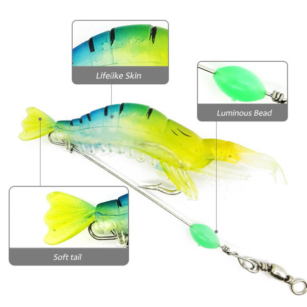10 PCs Color At Random 8cm Artificial Fishing Lures Lobster Type Soft Shrimp Bai