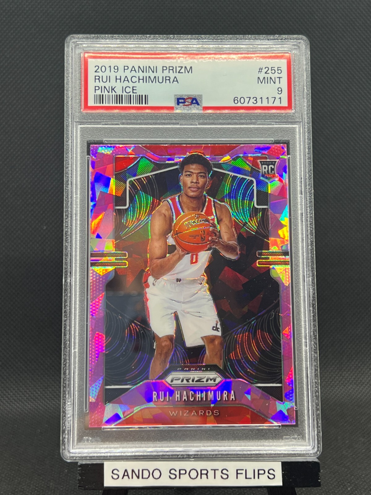 2019 Panini Prizm Rui Hachimura Pink Ice Prizm Rookie Card RC #255 MINT PSA 9