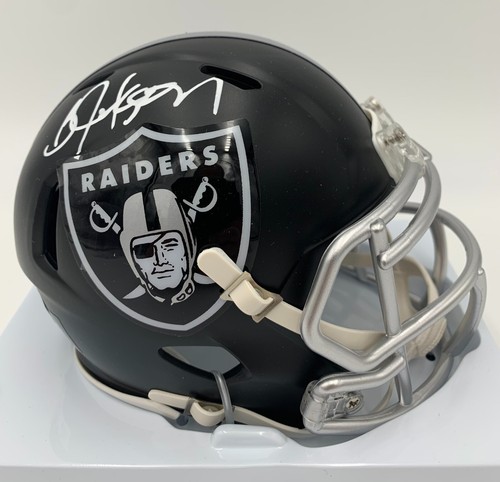 BO JACKSON signierter/auto'd OAKLAND RAIDERS Riddell BLAZE Speed Mini-Helm - BAS W