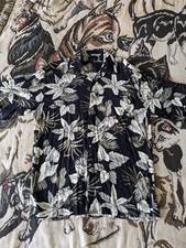 IZOD HAWAIIAN SHIRT SIZE LARGE L FLORAL PRINT GREAT SHAPE
