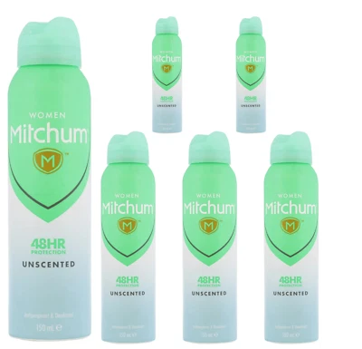 150ml Mitchum Women Unscented Antiperspirant Deodorant Spray 48h Protection
