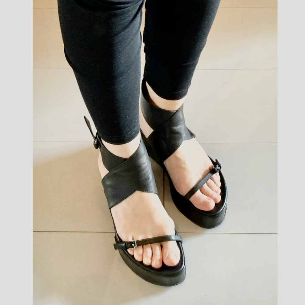ANN DEMEULEMEESTER ストラップウェッジサンダル 37 1/2 ANN DEMEULEMEESTER ストラップウェッジサンダル 37 1/2