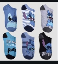 Women  s SZ 4-10 Lilo Stitch Low Cut Socks 6 Pairs New 