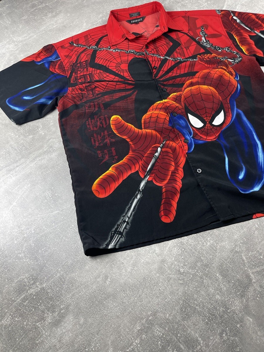 Vintage Spider Man Black Red Big Log Hawaiian Shirt Marvel Vintage Spider Man Black Red Big Log Hawaiian Shirt Marvel