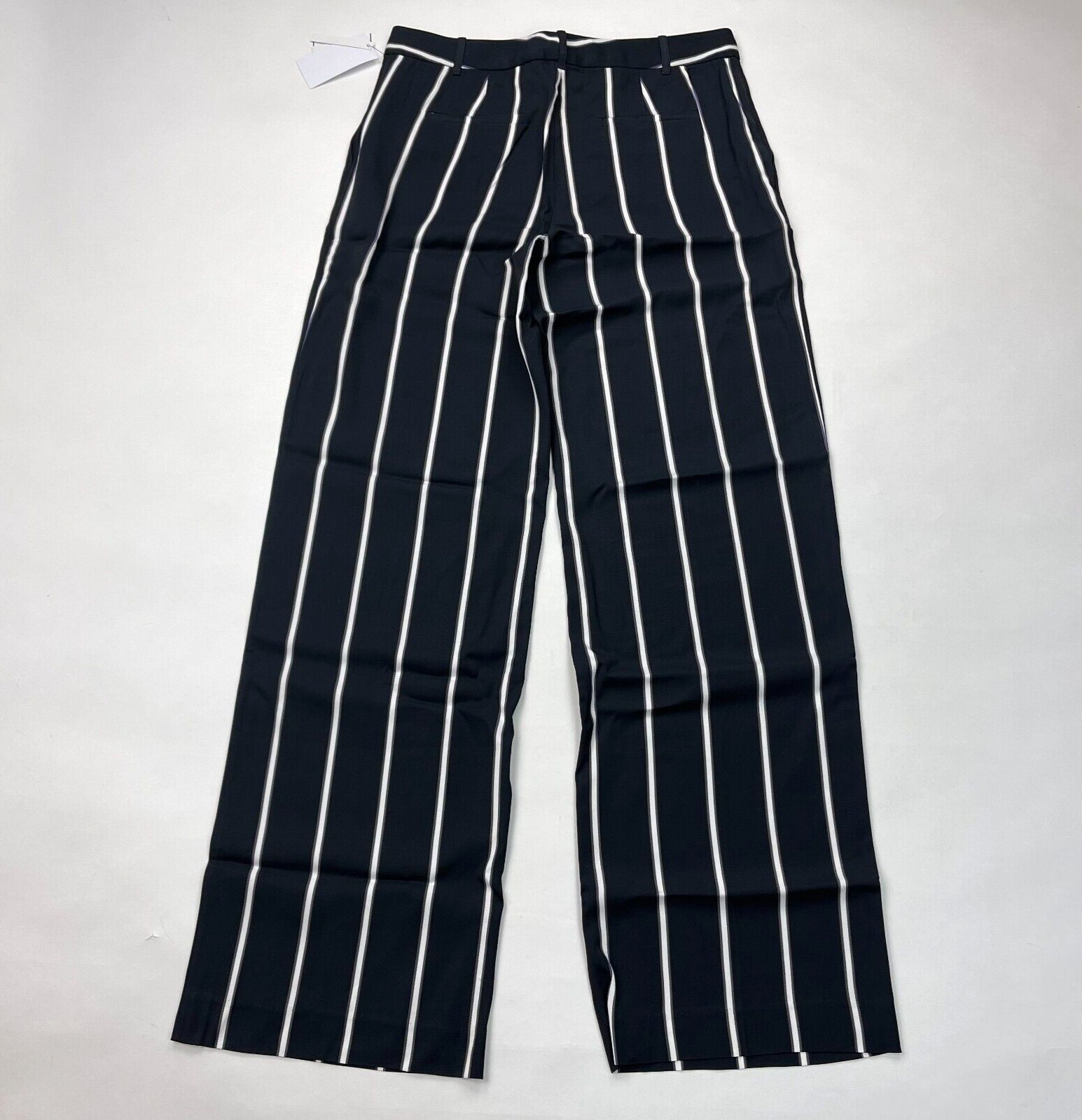 Equipment Arwen Trouser Eclipse Noir Women 8 NWT $395 Stripe Wide Pants Pockets