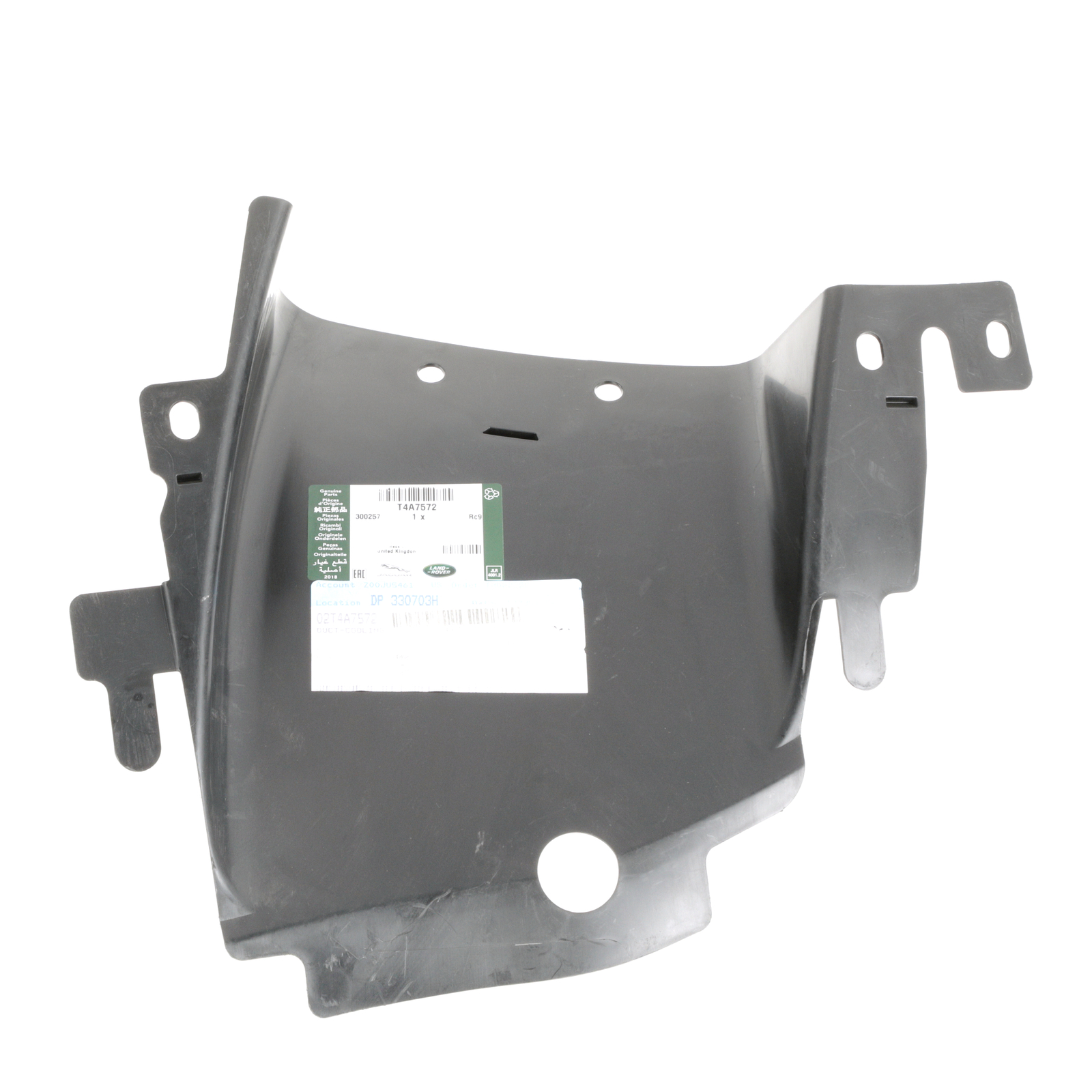 Conjunto de conducto de enfriamiento de freno trasero derecho para Jaguar F-Pace 2017-2019 (N/P T4A7572)