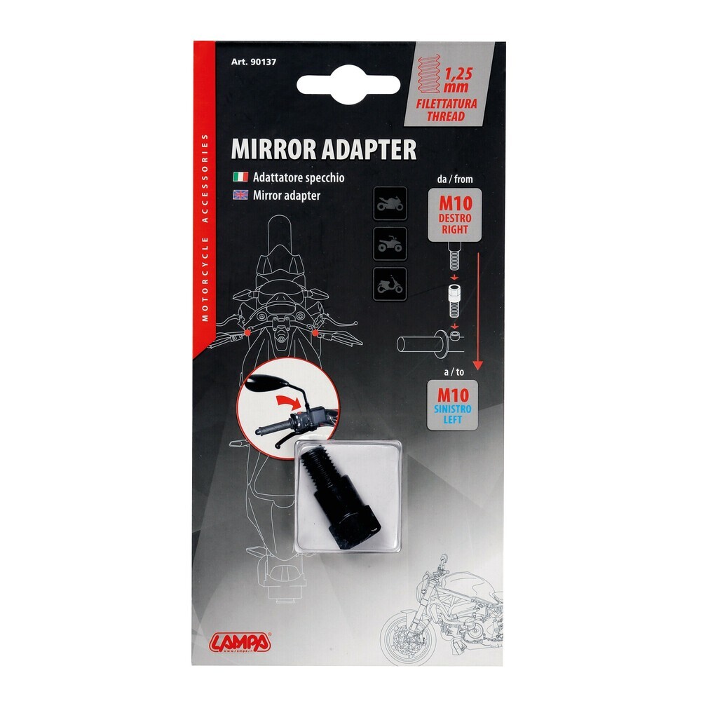Adattatore per specchi moto - Filetto Ø 10 mm dx   Ø 10 mm sx