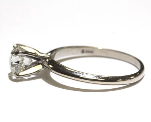 Anillo de compromiso solitario de diamantes redondos GIA 14k oro blanco 1,08ct VS1 J 2,1 g 7 - Imagen 3 de 11