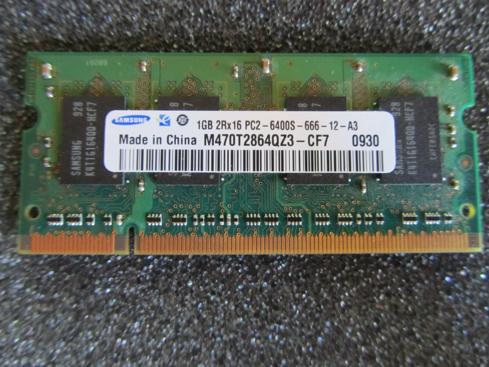 Samsung M470T2864QZ3-CF7 1GB, PC2-6400 DDR2), SDRAM, 800 MHz, SODIMM ...