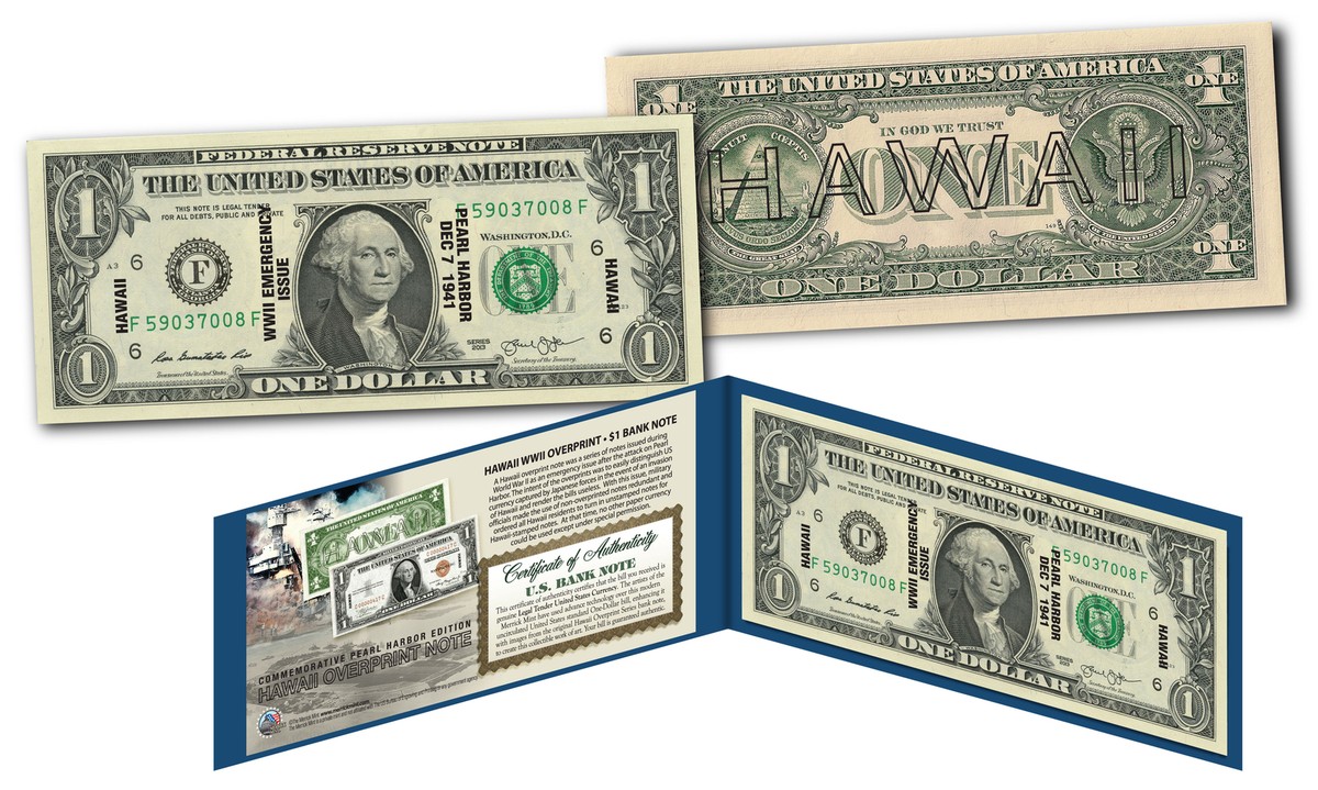 HAWAII $2 Overprint WWII Emergency Pearl Harbor Tribute Modern