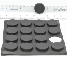 Lot of 18 per Sheet  XL  3/4" x 1/8"   Rubber Bumper Feet  3M Adhesive Backing