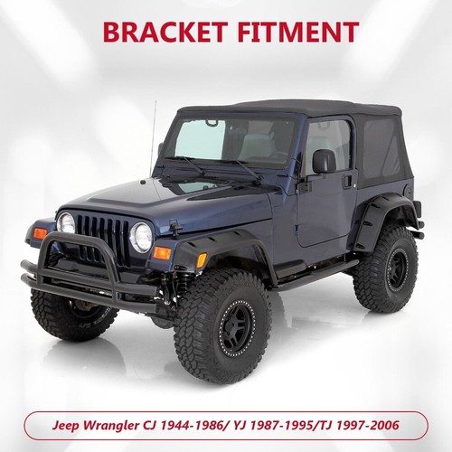 Steel Locking High Lift Hood Mount Brackets For 1987-2006 Jeep Wrangler CJ YJ TJ - Picture 5 of 10