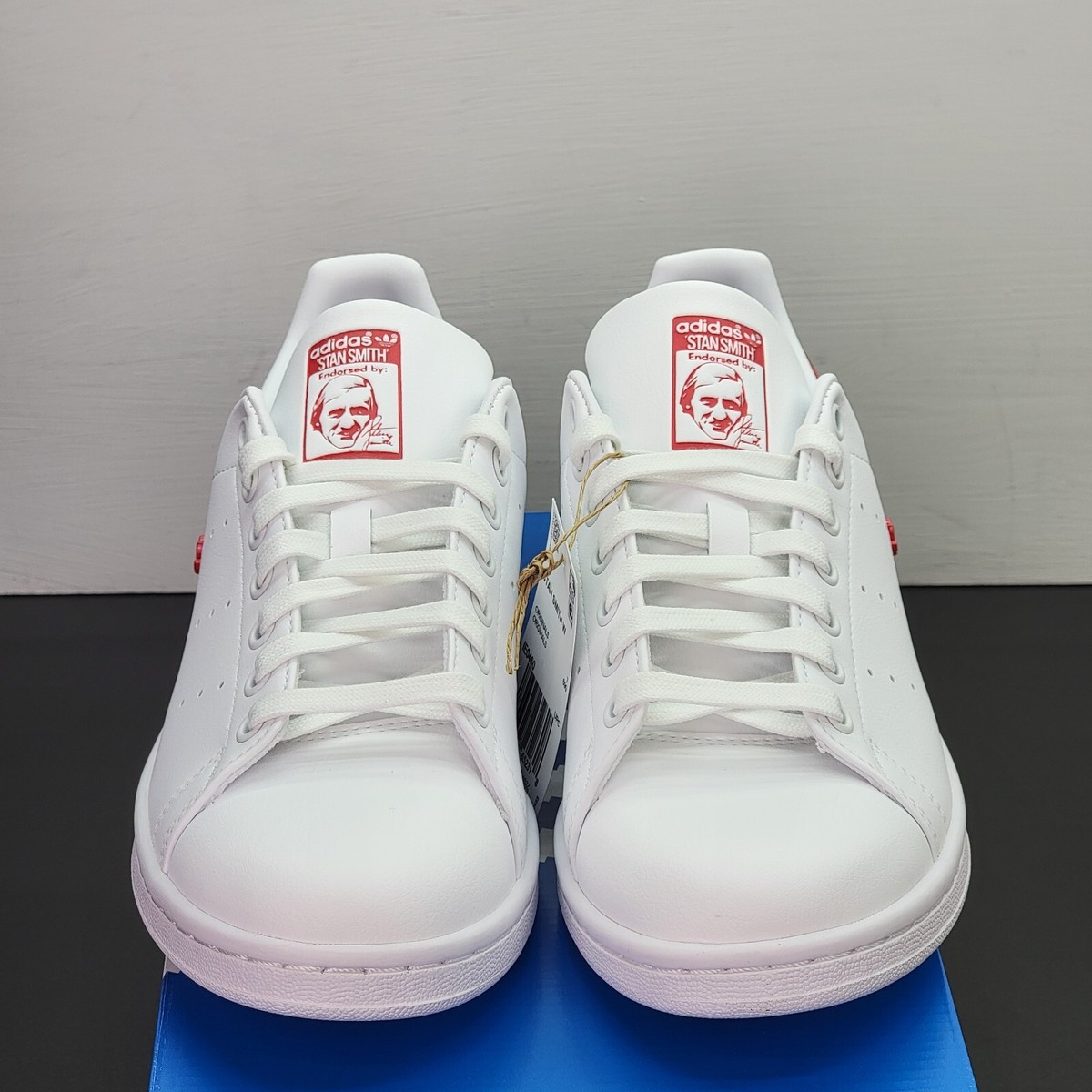 ★adidas★ Stan Smith Platform White Red ADIDAS STAN SMITH Red Heart White Women Sneaker Shoes Size 6