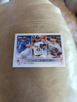 2022 Topps #283 Robbie Ray/Lance McCullers Jr/Gerrit Cole AL ERA LDRS Blue Jays/