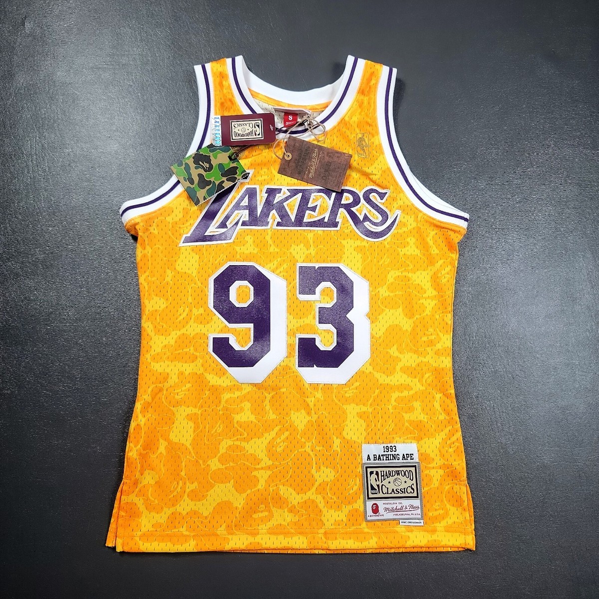 100% Authentic Bape x Lakers Mitchell Ness Jersey Size 36 100% Authentic Bape x Lakers Mitchell Ness Jersey Size 36