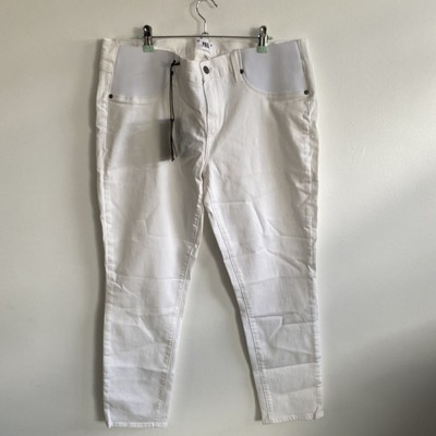 Paige Damenjeans 34 Optic White Denim Skyline Ankle Peg Umstandsmode neu mit Etikett