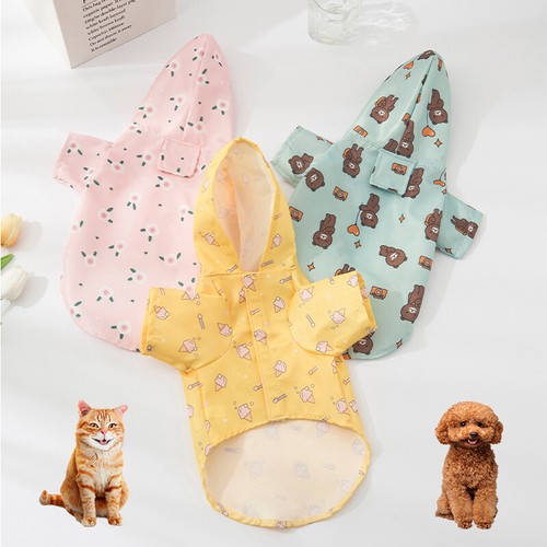 Puppy Waterproof Pet Dog Raincoat Short Sleeve Clothes Rain Coat Outdoor Hoodi и - Picture 6 of 28