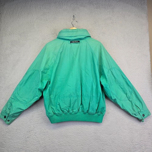 Vtg Nautica Sailing Jacket Men’s Large Green Bomber 90s Y2K Preppy Packable Hood - Picture 6 of 17