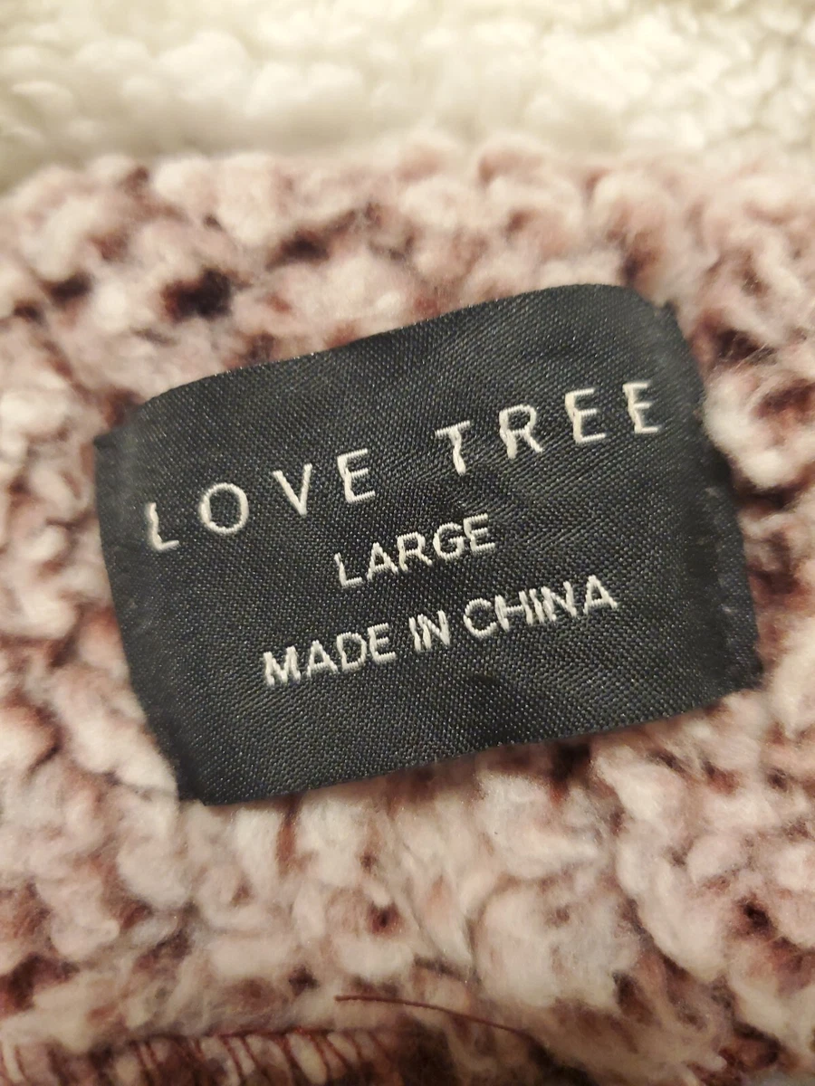 Love Tree Womens SHERPA 1 4 Zip Pullover Sweater Jacket Mauve Size