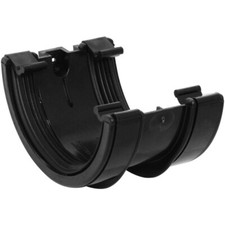 Black Half 112mm Round Plastic UPVC Guttering 68mm Downpipes Rainwater Fittings