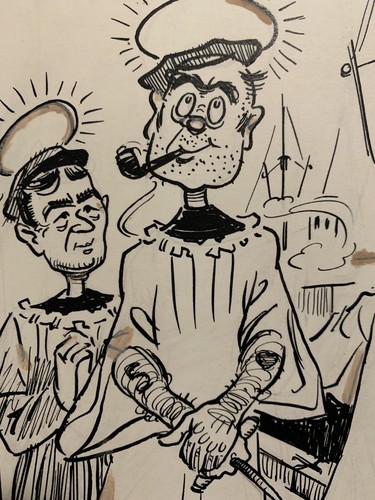 Vintage Original 1952 Newspaper Art Drawing Gangster Memorabilia - Picture 7 of 8