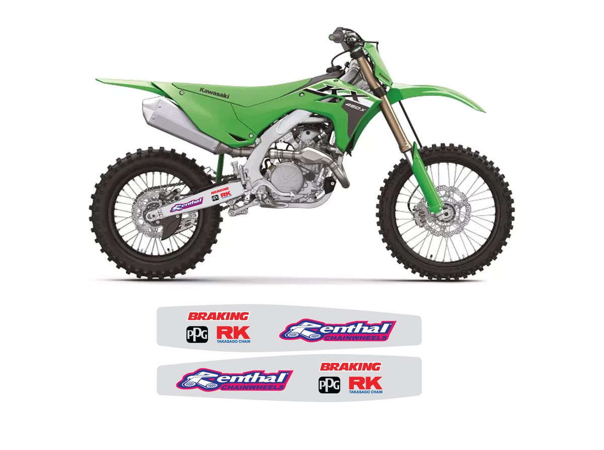 KAWASAKI KX 250F 450F SWINGARM DECAL MX GRAPHICS RENTHAL LAMINATED