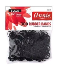 Annie Rubber Bands 300Ct Black 3147 Hair Rubber Bands  Works With Fine Hair