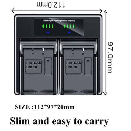 Twin Battery Charger For CASIO NP-20 Exilim EX-S3 S20 S100 S500 S600 S770-S880 - Picture 4 of 4