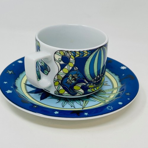 Bopla Cup & Saucer Set Blue Yellow Turquoise Eggs Birds Porcelain Modern Art NEW - Picture 4 of 21