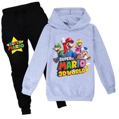 Niños Niños Super Mario Sudadera con Capucha Pantalones Trajes Capucha Top Pantalones Chándal Conjuntos Regalos - Imagen 16 de 37