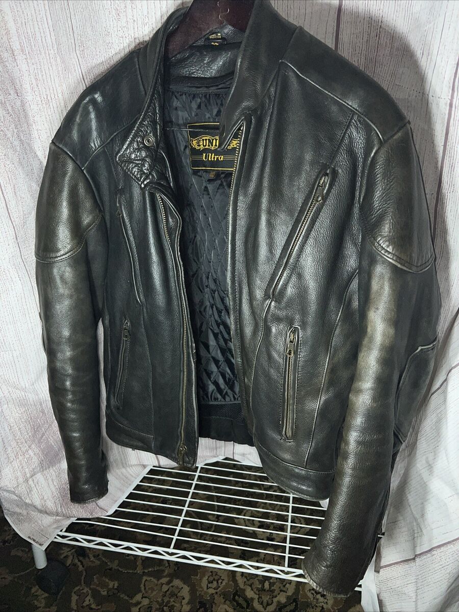 Unik Ultra Leather Motorcycle Jacket W Liner Men's Size 4 Unik Ultra Leather Motorcycle Jacket W Liner Men's Size 4