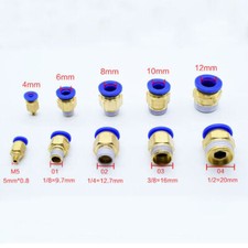 Straight-way Air Push In Fitting Quick Pneumatic Connector Male Thread Metric