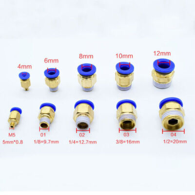 Straight-way Air Push In Fitting Quick Pneumatic Connector Male Thread Metric