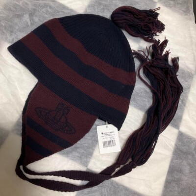 Vivienne Westwood Knitted Hat ORB Watch With Flap Women's Dark