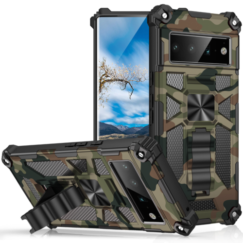 Rugged Camouflage Kickstand Shockproof Phone Cover Case For Google Pixel 6/6 Pro