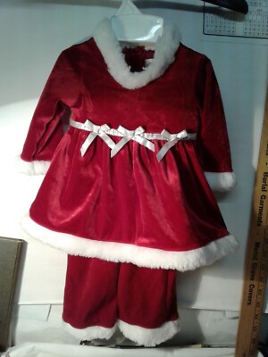 Infant YOUNGLAND CHRISTMAS DRESS 3-6m PANTS 12m faux