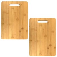 2Er Set Bambus KüChenbrett 36X25Cm Servier Brettchen Schneidebrett Aus Holz