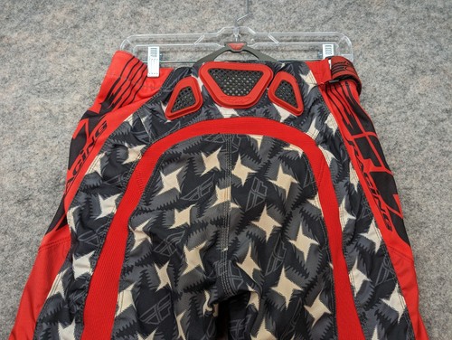 Fly Racing Kinetic MX Pants Size 30 Ninja Star Pattern Red White Motocross - Picture 13 of 15