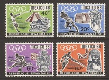 RWANDA 1968 SG250/253 Olympic Games, Mexico (1st issue) Set MNH (JB13439)