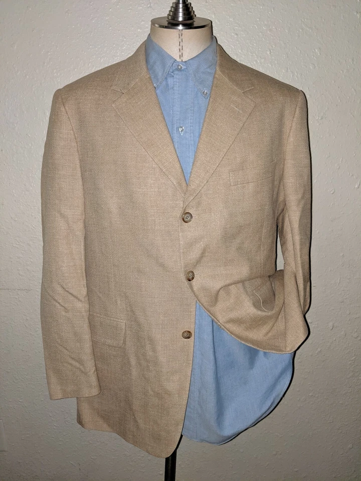 Blazer Abrigo Deportivo Chaqueta 42R Brooks Brothers Beige Lana Seda 4 TEMPORADAS  Foto 4 de 4