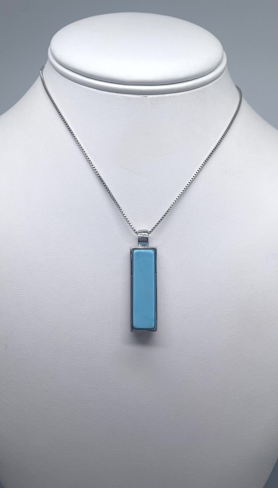 Express Rectangle Black Turquoise Colored Pendant… - image 1