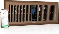 VIVOSUN 4"x12" Quiet Register Booster Fan, Heating/Cooling 10 Speed App Control