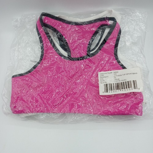 Fruit of the Loom Racerback Sports Bra 3-Pk Pink Black White-Girls/Kids Size 30 - Picture 8 of 9