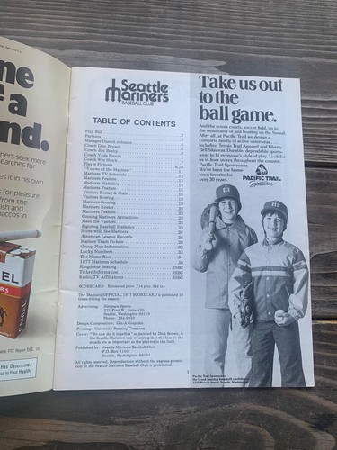 Inaugural 1977 Seattle Mariners Game Program/Scorecard VS Detroit Tigers - Picture 3 of 4