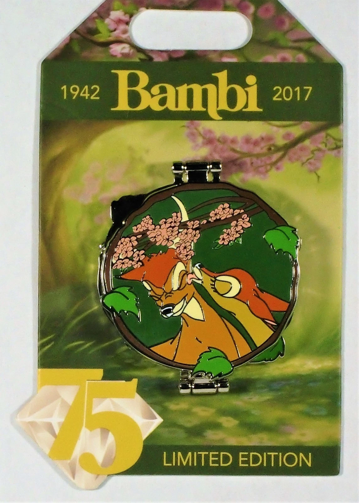Disney 75th Anniversary Bambi & Thumper & Flower Hinged Folding 3-D Pin LE 3000